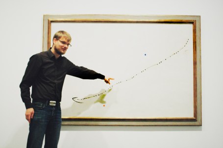 Linear trend with two datapoints, by Joan Miró